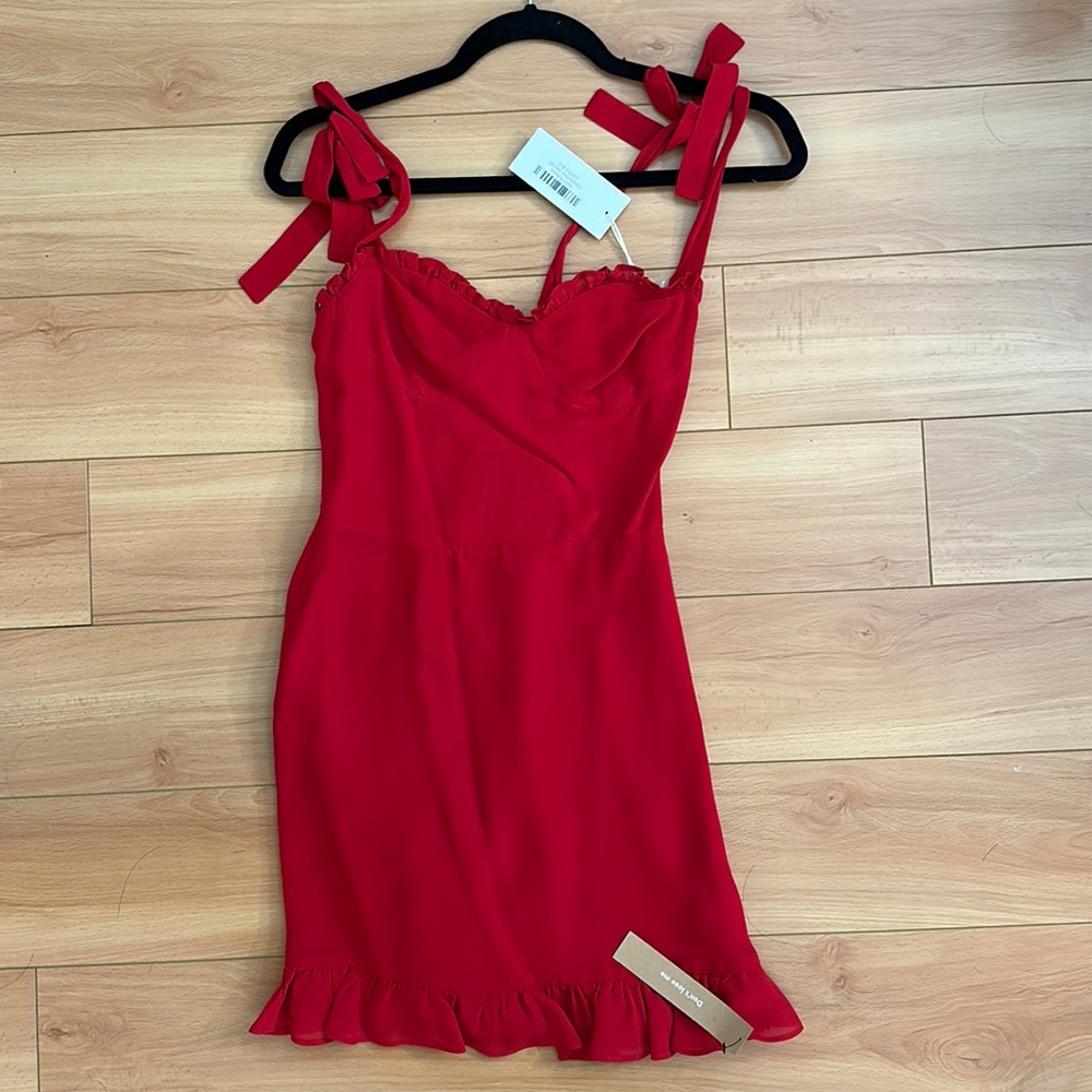 Reformation Christine Dress in Lipstick Red size 0 BNWT